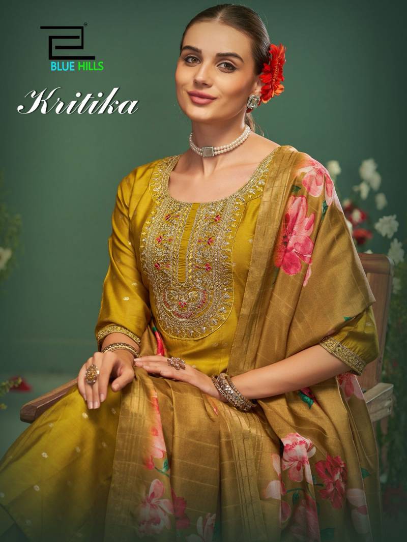 Blue Hills Kritika Embroidery Kurti Bottom With Dupatta Collection