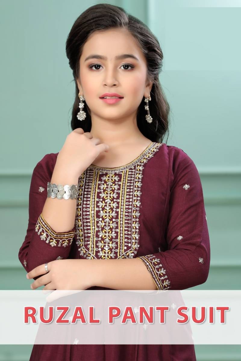 Ruzal Pant Suit 8954 Silk Kids Wear Collection