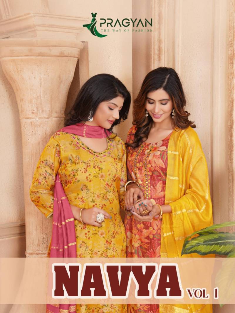 Pragyan Navya Vol 1 Festive Wear Kurti Bottom With Dupatta Collection