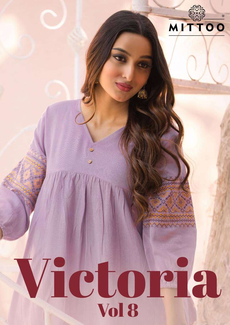 Mittoo Victoria Vol 8 Wrinkle Thread Work Designer Tops Collection