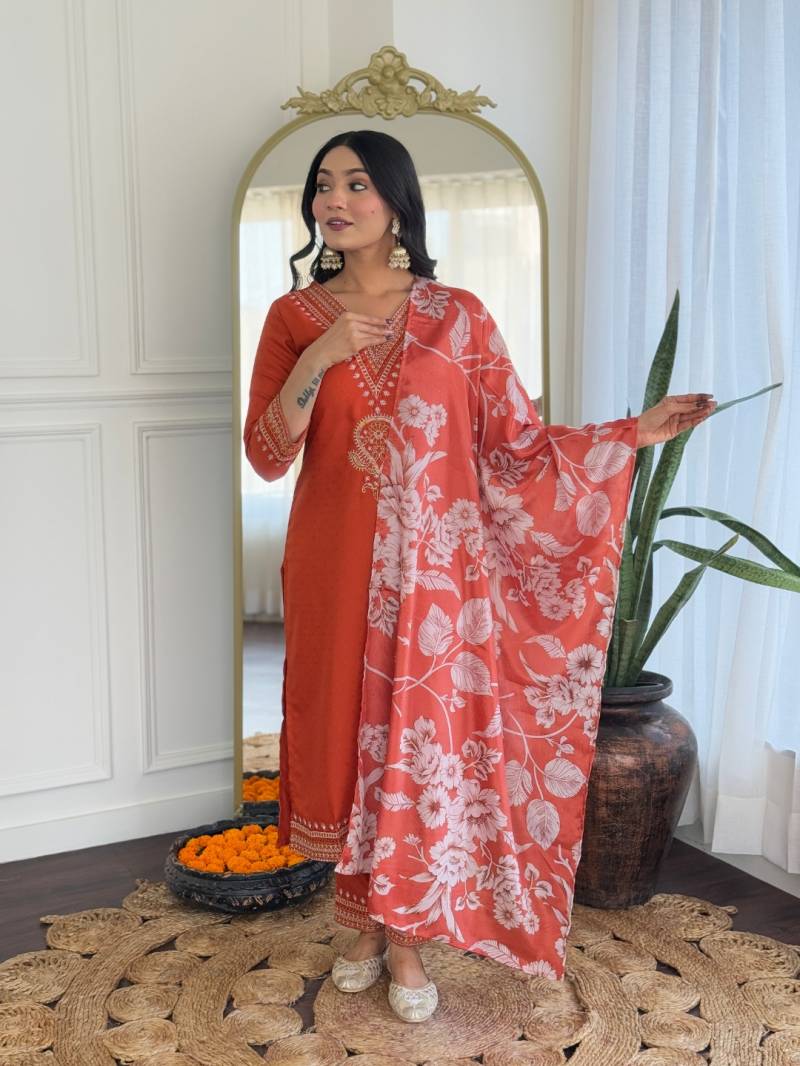 Wb 117 Embroidery Kurti Bottom With Dupatta Collection