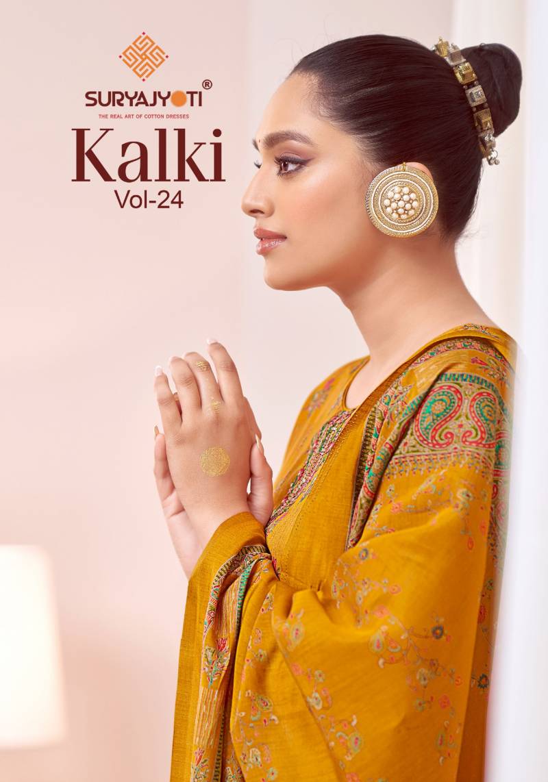 Suryajyoti Kalki Vol 24 Jam Satin Printed Dress Material Collection