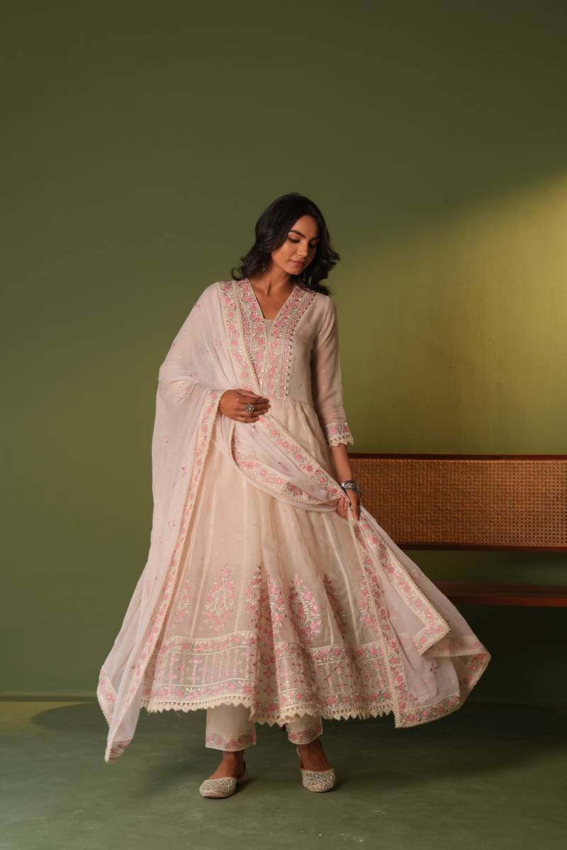 Tanyaa P 118 Designer Anarkali Style Kurta Pant With Dupatta