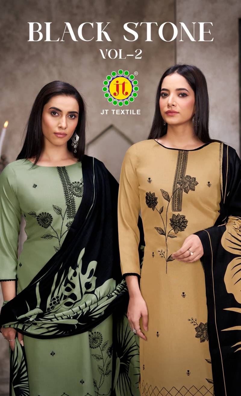 Jt Black Stone Vol 2 Rayon Designer Dress Material Collection