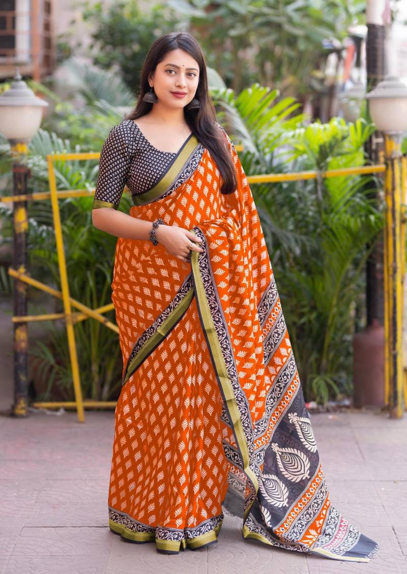 Df Basant Cotton Printed Latest Saree Collection