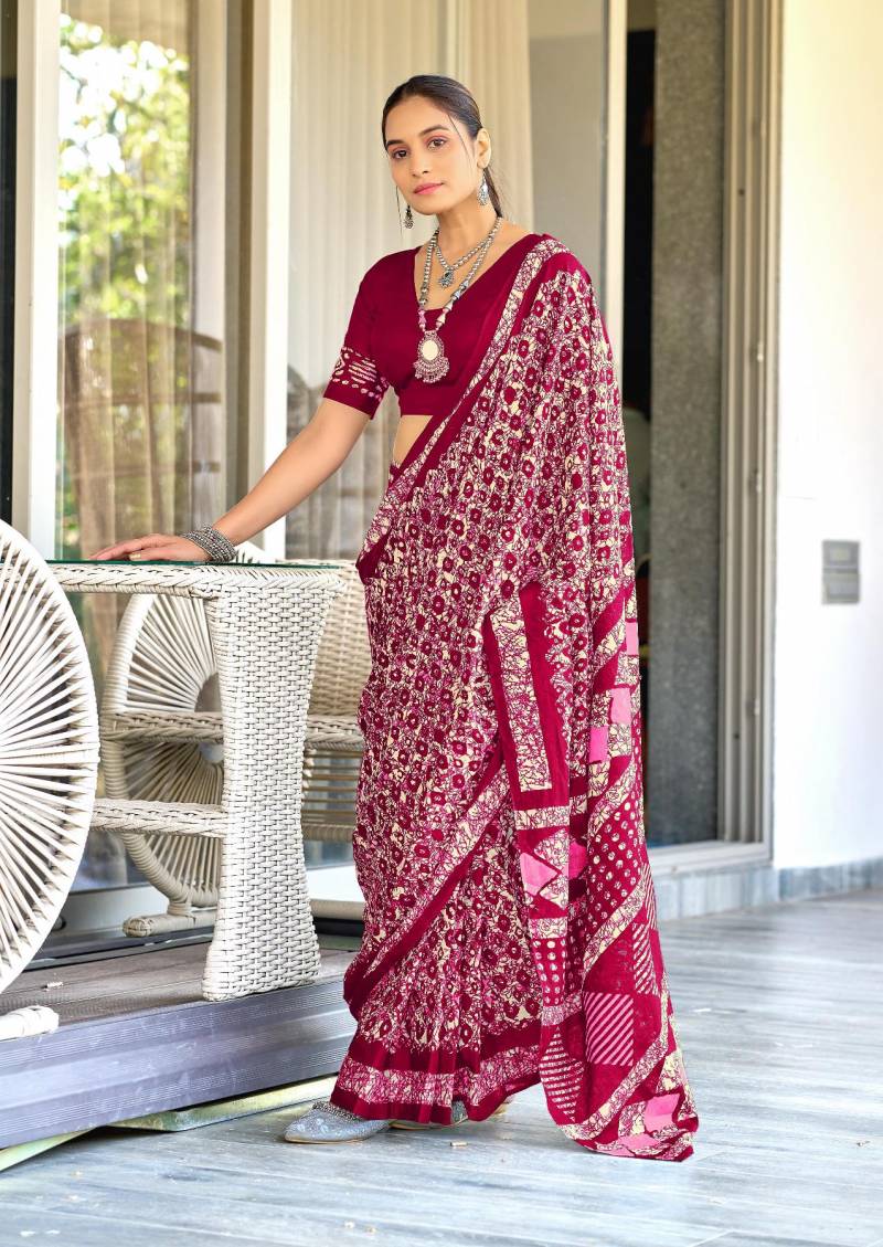Df Batik Soft Cotton Printed Saree Collection