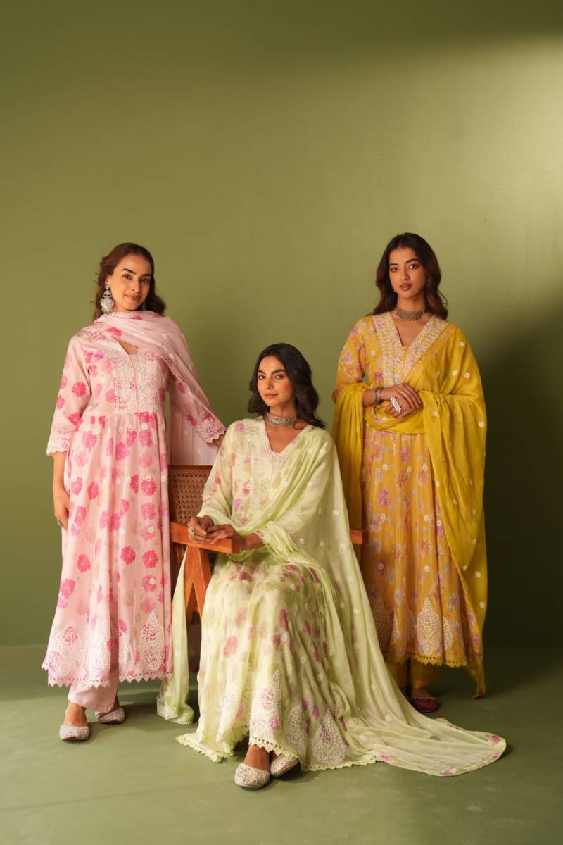 Tanyaa P 141 Designer Anarkali Kurta Pant With Dupatta Collection