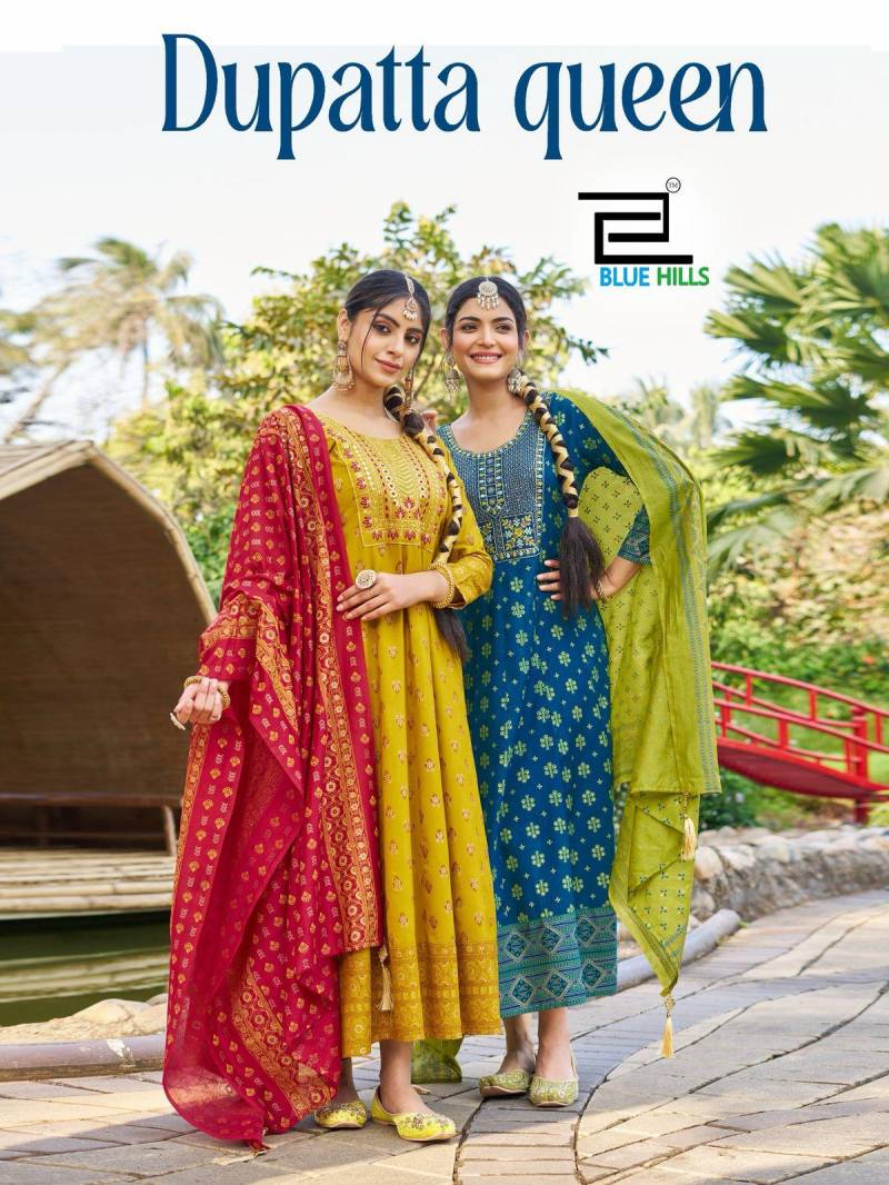 Blue Hills Dupatta Queen 1 Anarkali Readymade Collection