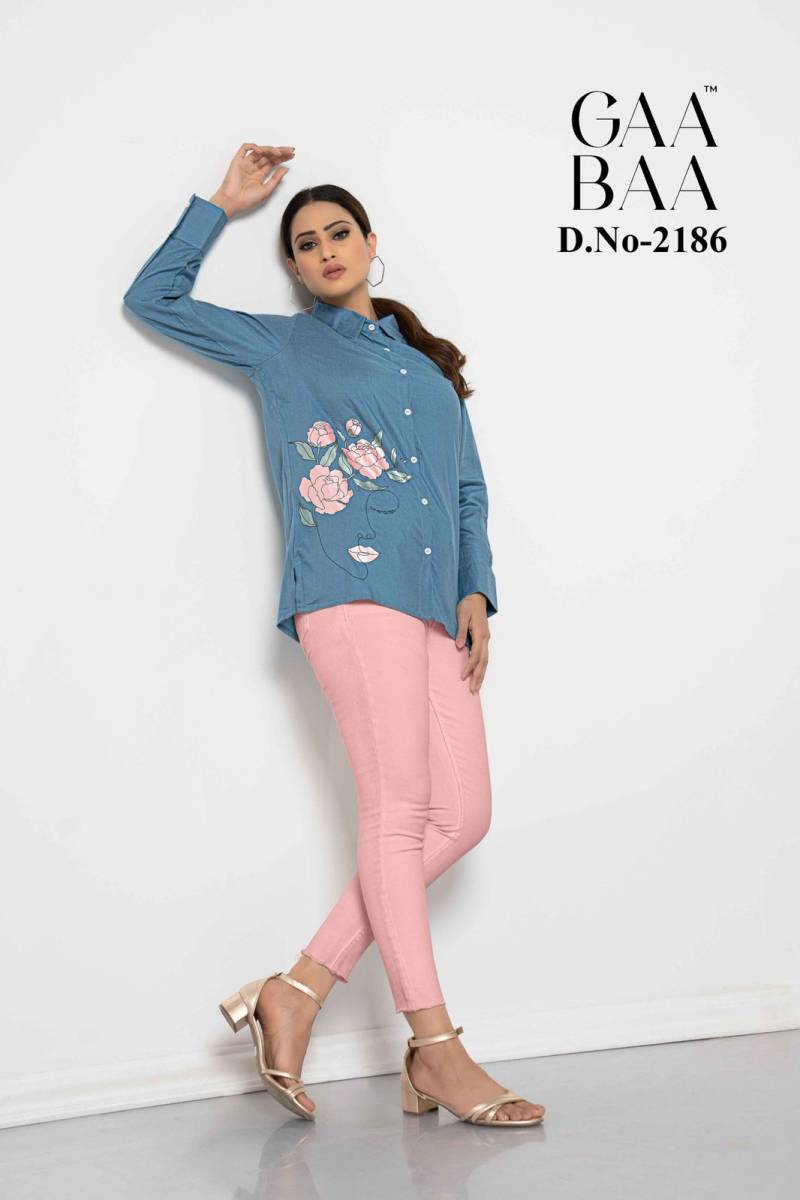 Gaabaa 2186 Rayon Slub Print Ladies Shirt Collection