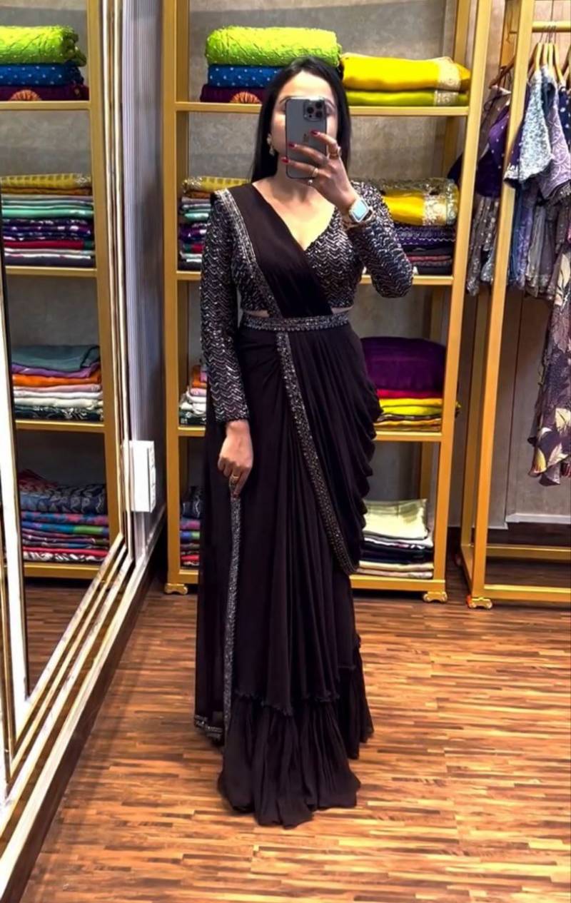 Bt 7084 Chinon Designer Ready To Wear Saree Collection