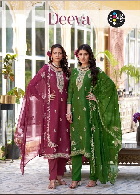 Four Dots Deeva Crush Silk Designer Dress Material Collection