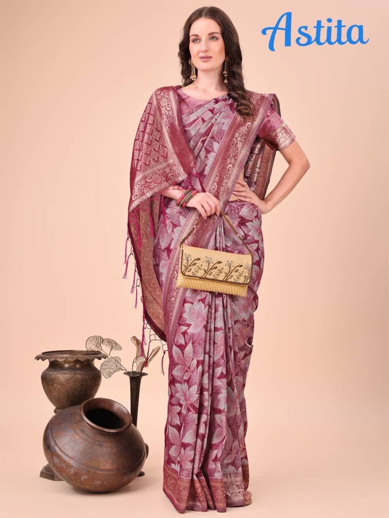 Ast Floral Style Cotton Printed Saree Collection