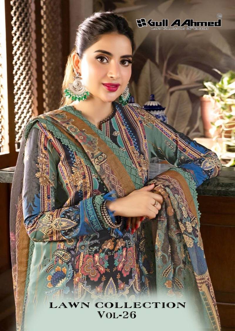 Gull A Ahmed Lawn Vol 26 Pakistani Lawn Cotton Dress Material