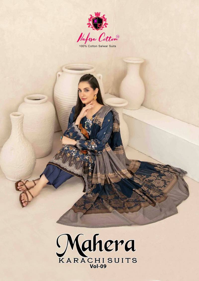 Nafisa Mahera Vol 9 Pure Cotton Printed Dress Material