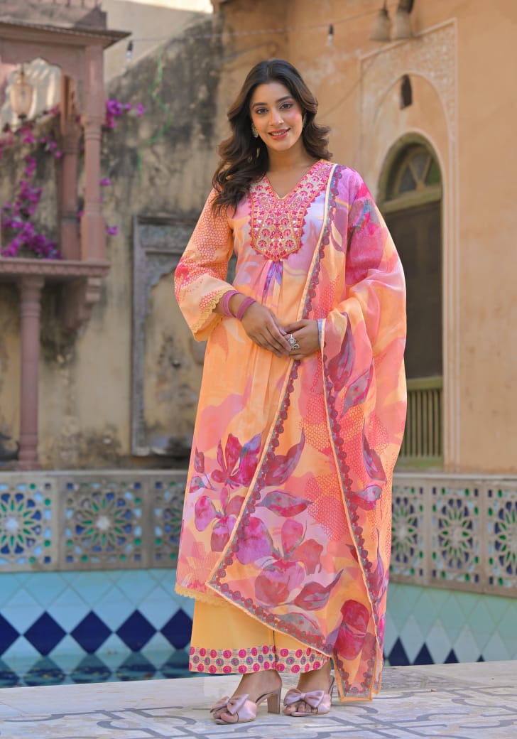 Tanyaa P 168 Handwork Kurti Bottom With Dupatta Collection