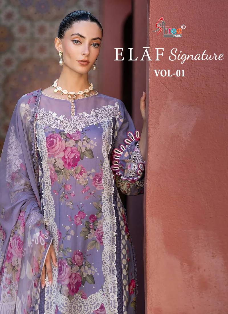 Shree Elaf Signature Vol 1 Pakistani Suits Chiffon Dupatta