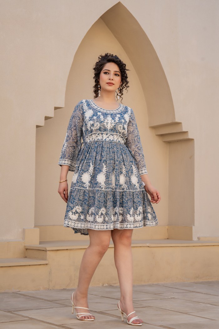 Tanyaa P 171 Lakhnavi Work One Piece Tunics Tops