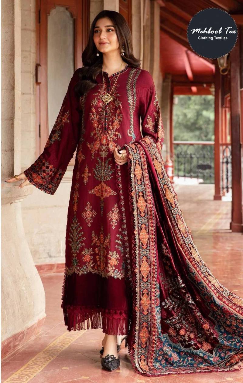 Mehboob Tex 1594 To 1597 Pakistani Suits Chiffon Dupatta