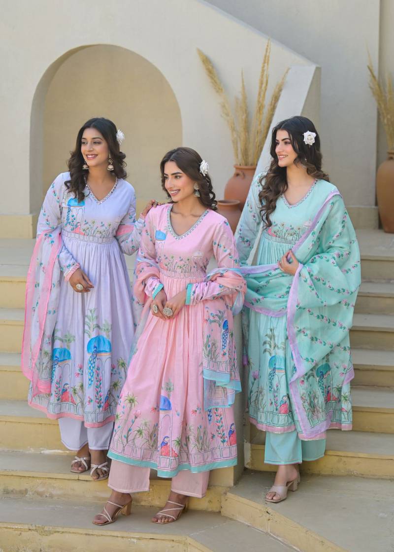 Tanyaa P 172 Cotton Printed Kurti Bottom With Dupatta