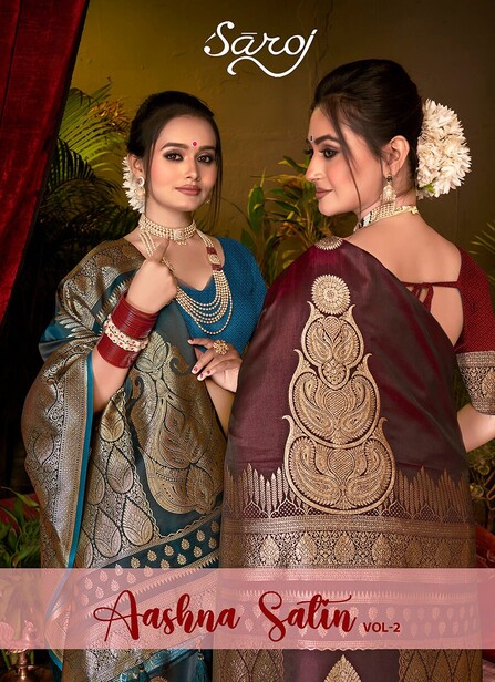 Saroj Aashna Satin Vol 2 Wedding Wear Silk Saree Collection