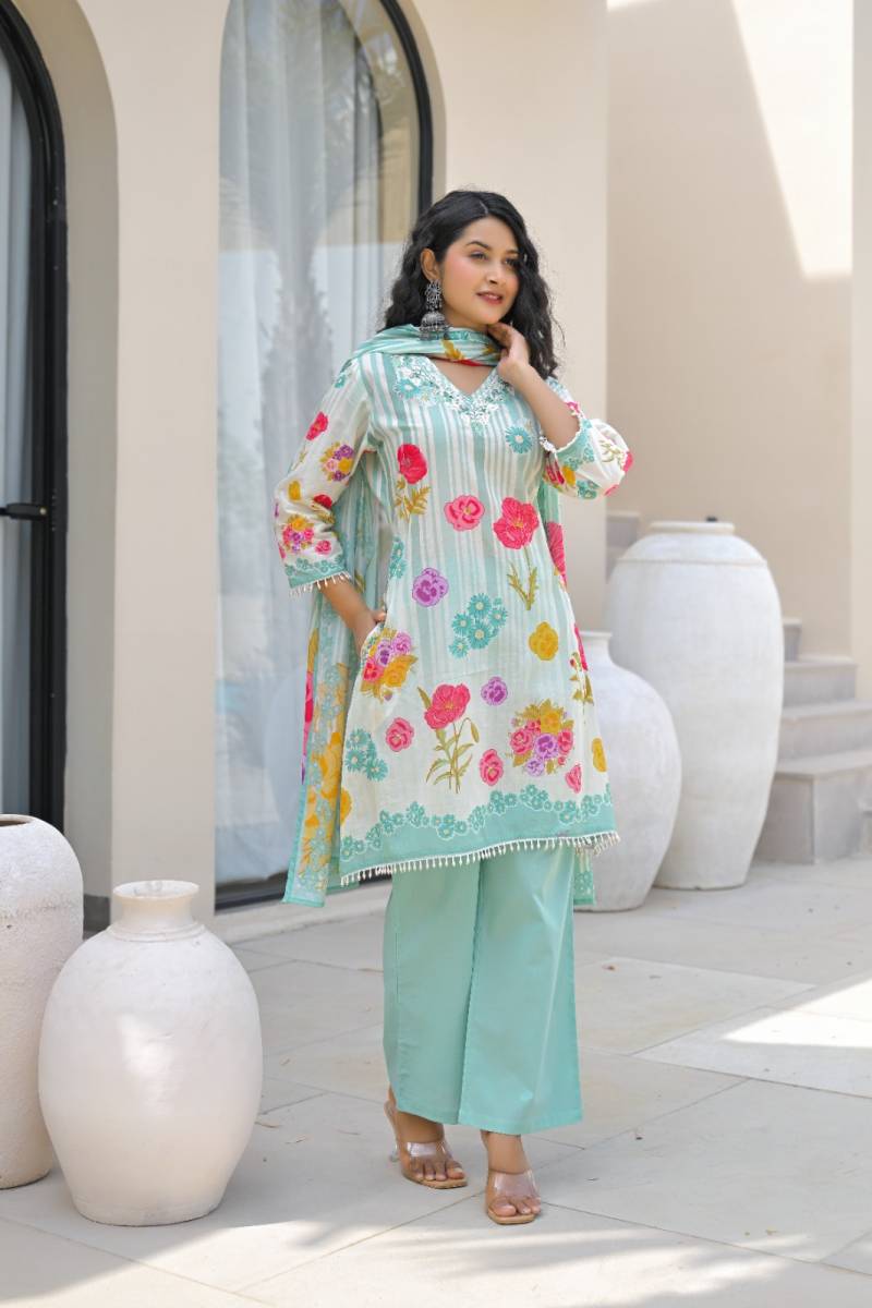 Tanyaa P 175 Handwork Neck Kurti Bottom With Dupatta