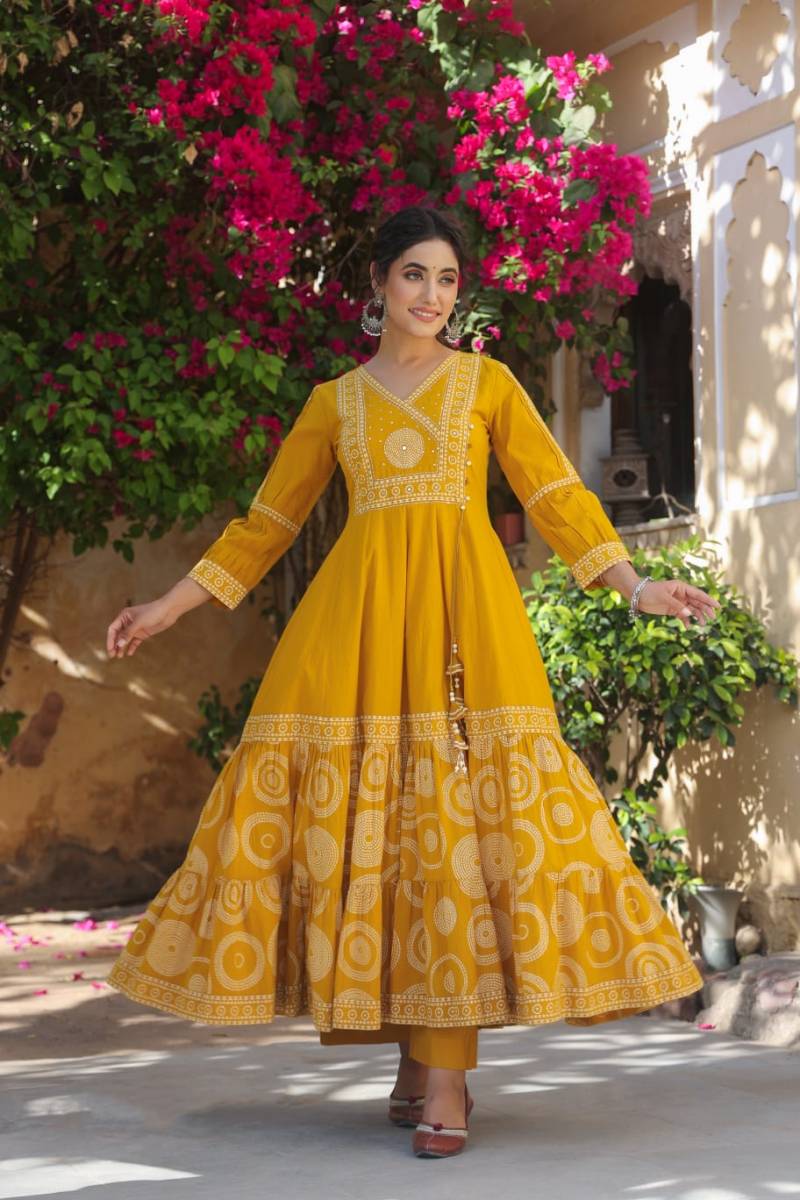 Tanyaa P 176 Cotton Hand Work Kurti Pant With Dupatta Collection
