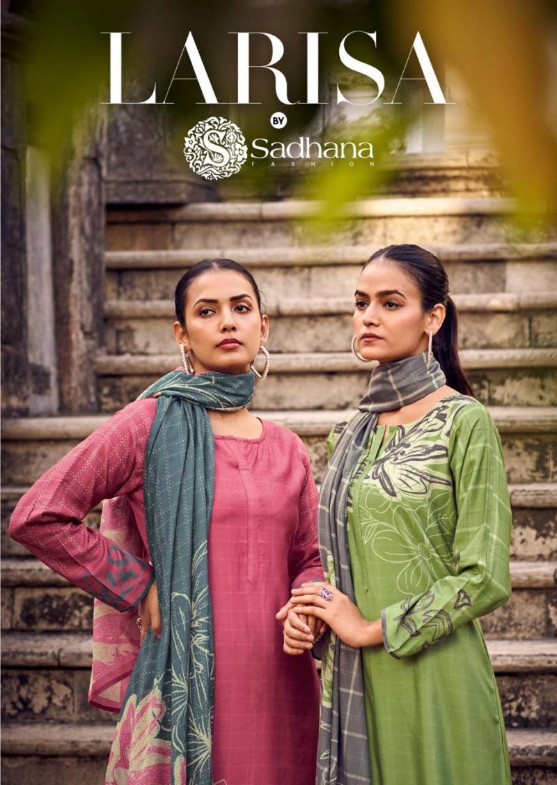 Sadhana Larisa Masline Silk Printed Dress Material Collection