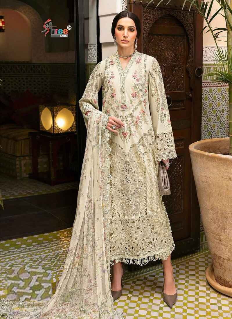 Shree Mariya B Luxury Lawn Vol 1 Salwar Suit Chiffon Dupatta