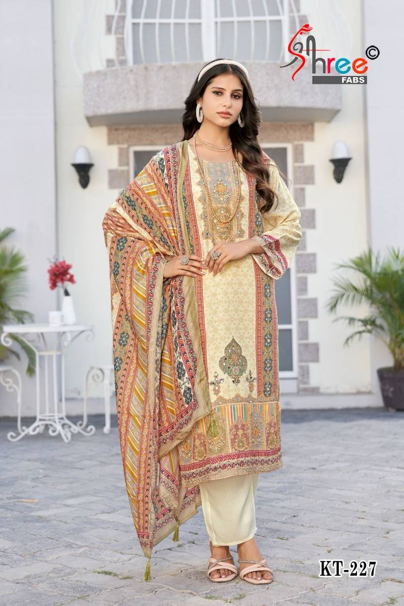 Shree Kt 227 Maslin Printed Salwar Suits Collection