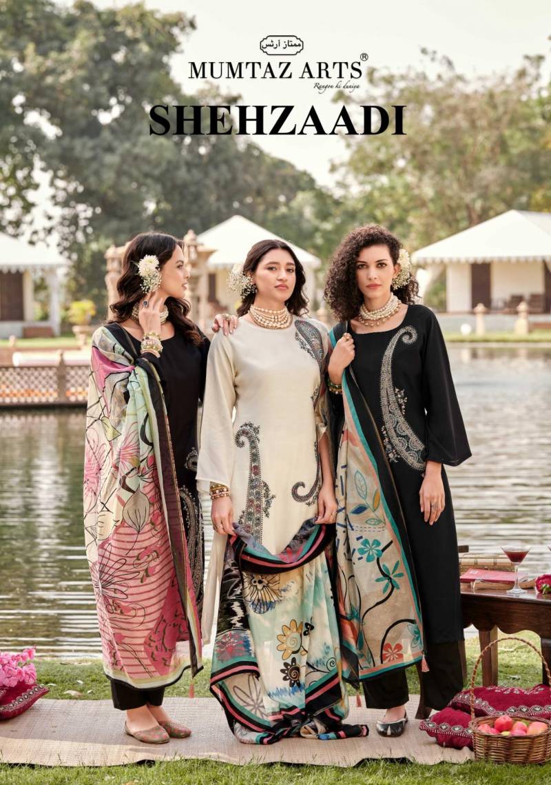 Mumtaz Shehzaadi Maslin Designer Dress Material Collection