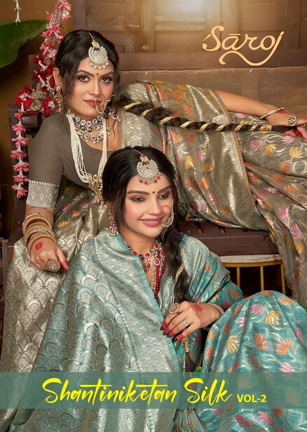 Saroj Shantiniketan Linen Silk Vol 2 Linen Saree Collection