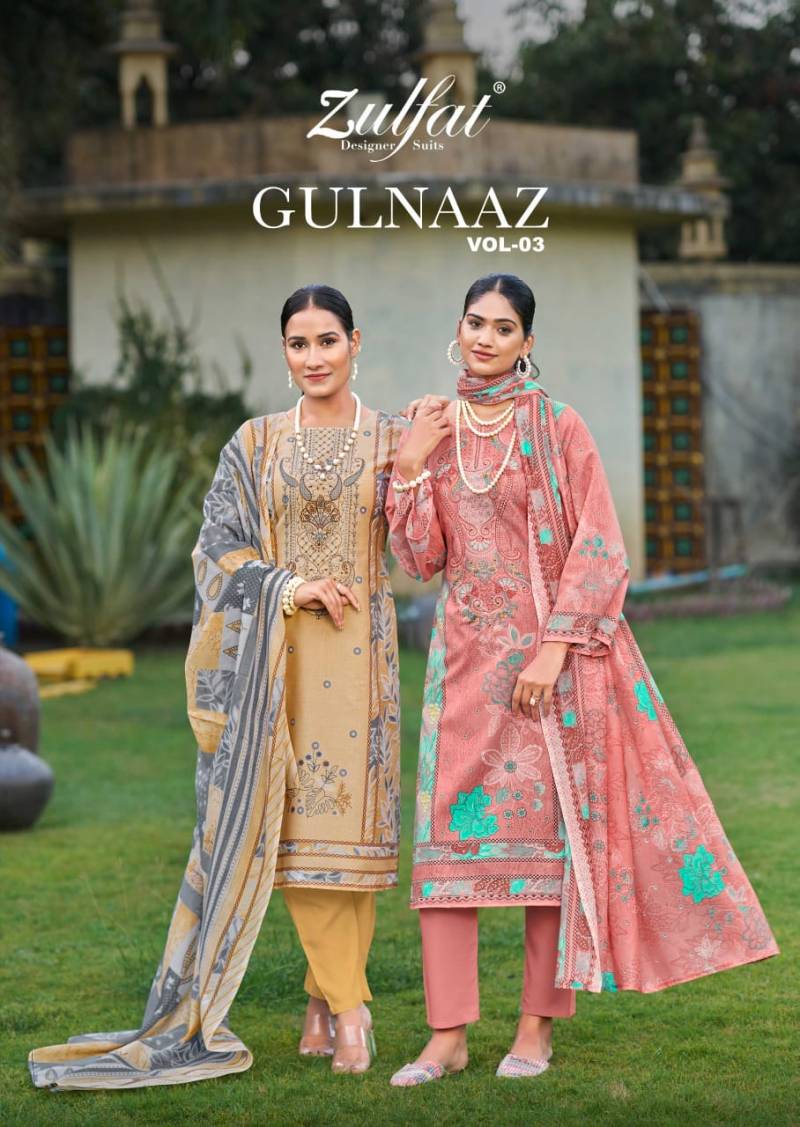 Zulfat Gulnaaz Vol 3 Printed Dress Material Collection