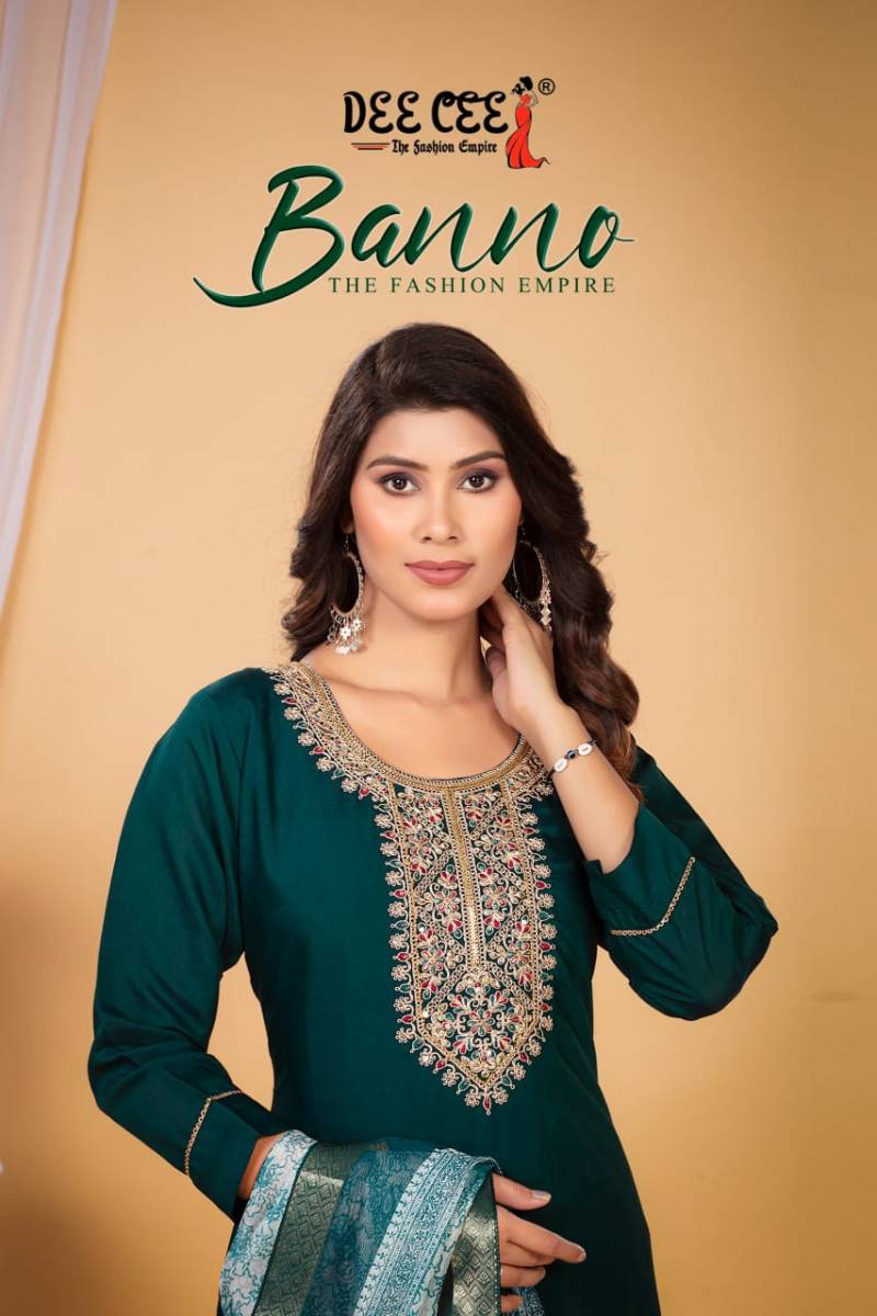 Deecee Banno Silk Designer Kurti Bottom With Dupatta Collection