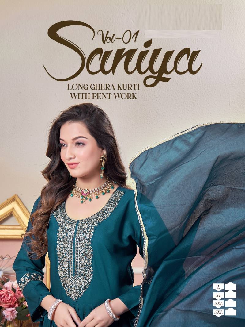 Saniya Vol 1 Long Kurti Pant With Dupatta Collection
