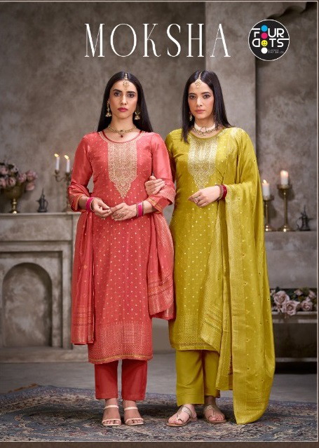 Four Dots Moksha Viscose Handwork Dress Material Collection