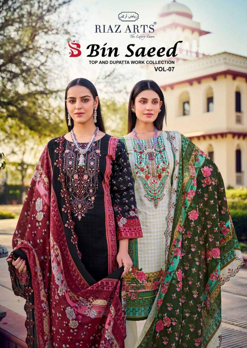 Riaz Arts Bin Saeed Vol 7 Cotton Printed Dress Material Collection