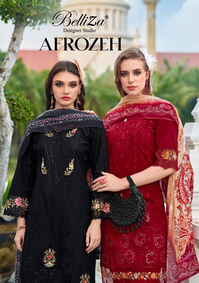 Belliza Afrozeh Lawn Cotton Dress Material Collection