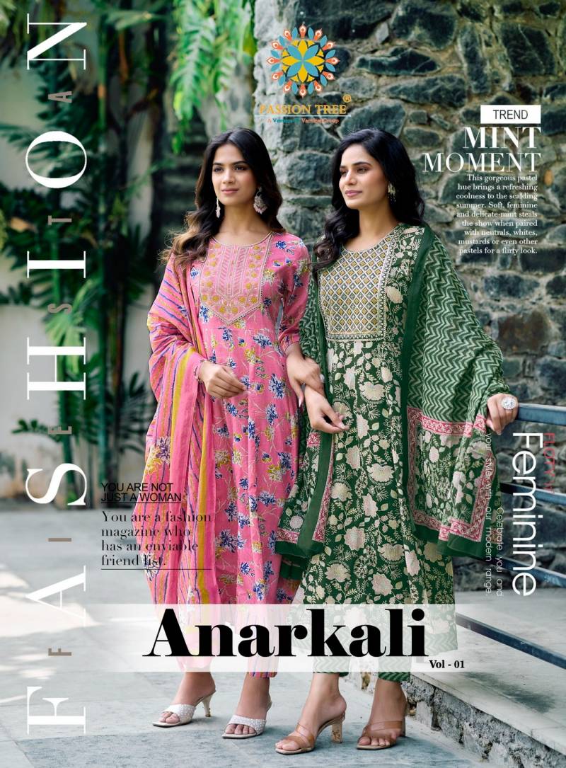 Anarkali Vol 1 By Passion Tree Printed Anarkali Kurti Pant With Dupatta
