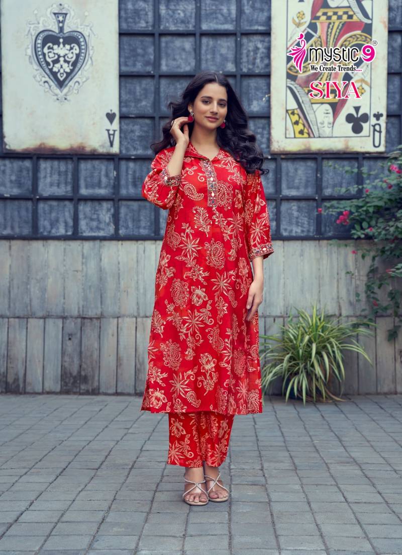 Mystic 9 Siya Vol 1 Roman Silk Printed Kurti With Bottom Collection