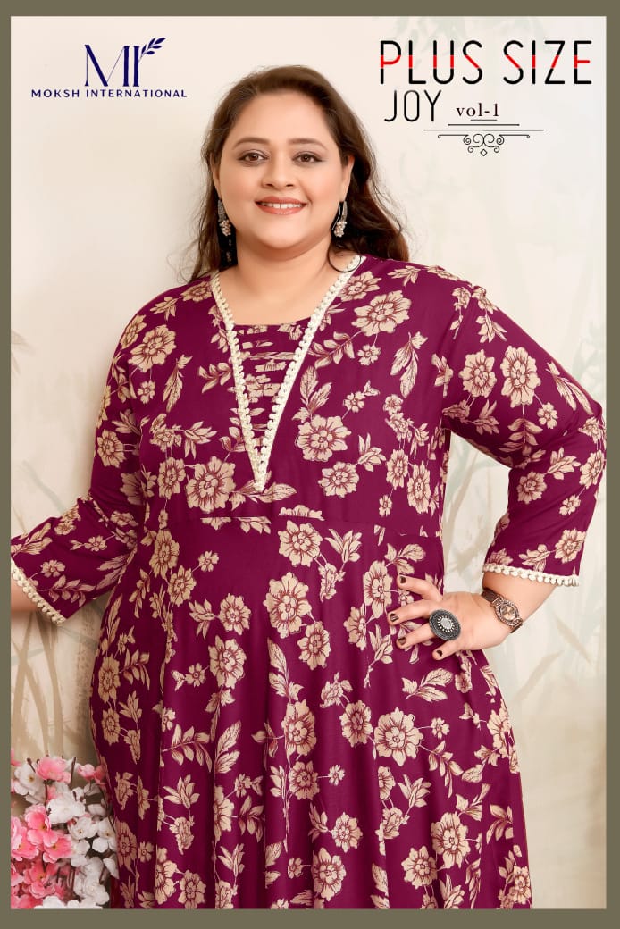 Moksh Plus Size Joy Vol 1 Printed Long Kurti Collection