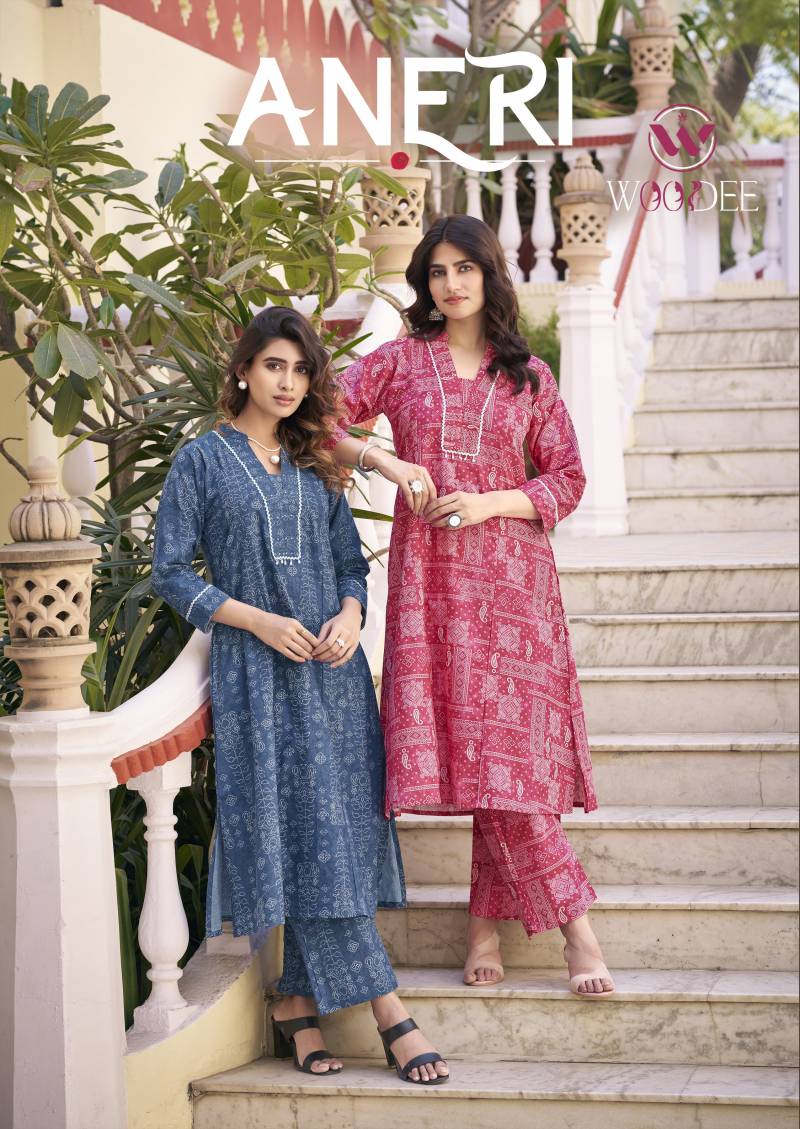 Woodee Aneri Cotton Flex Printed Stylish Co Ord Set Collection