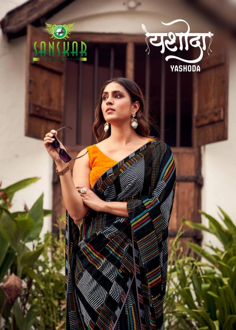 Sanskar Yashoda Georgette Printed Saree Collection