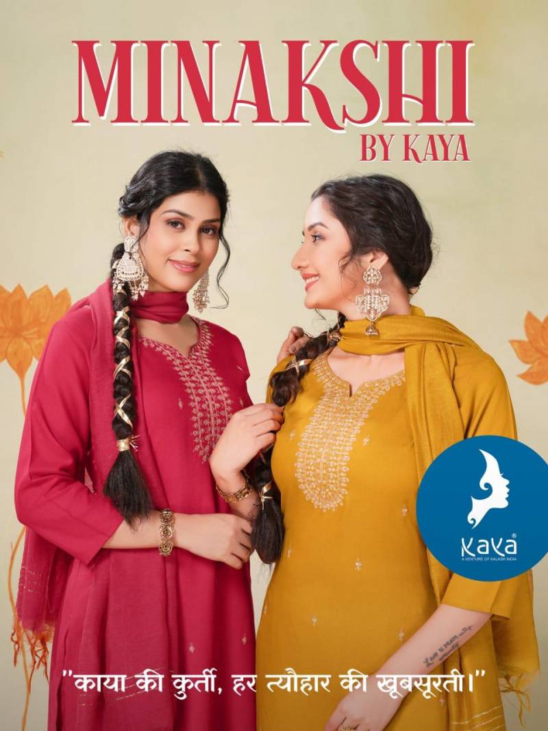 Kaya Minakshi Rayon Designer Kurti Pant With Dupatta Collection