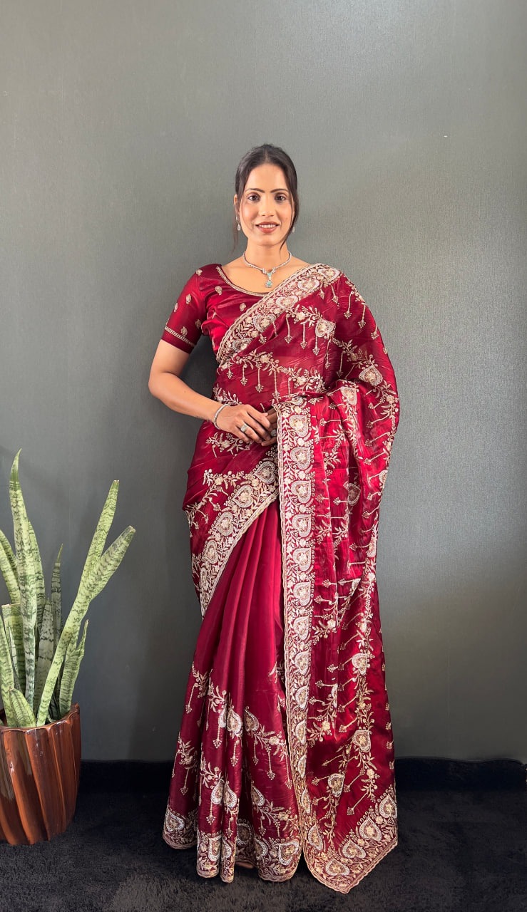 Anushka Embroidered Designer Jimmy Choo Saree Collection