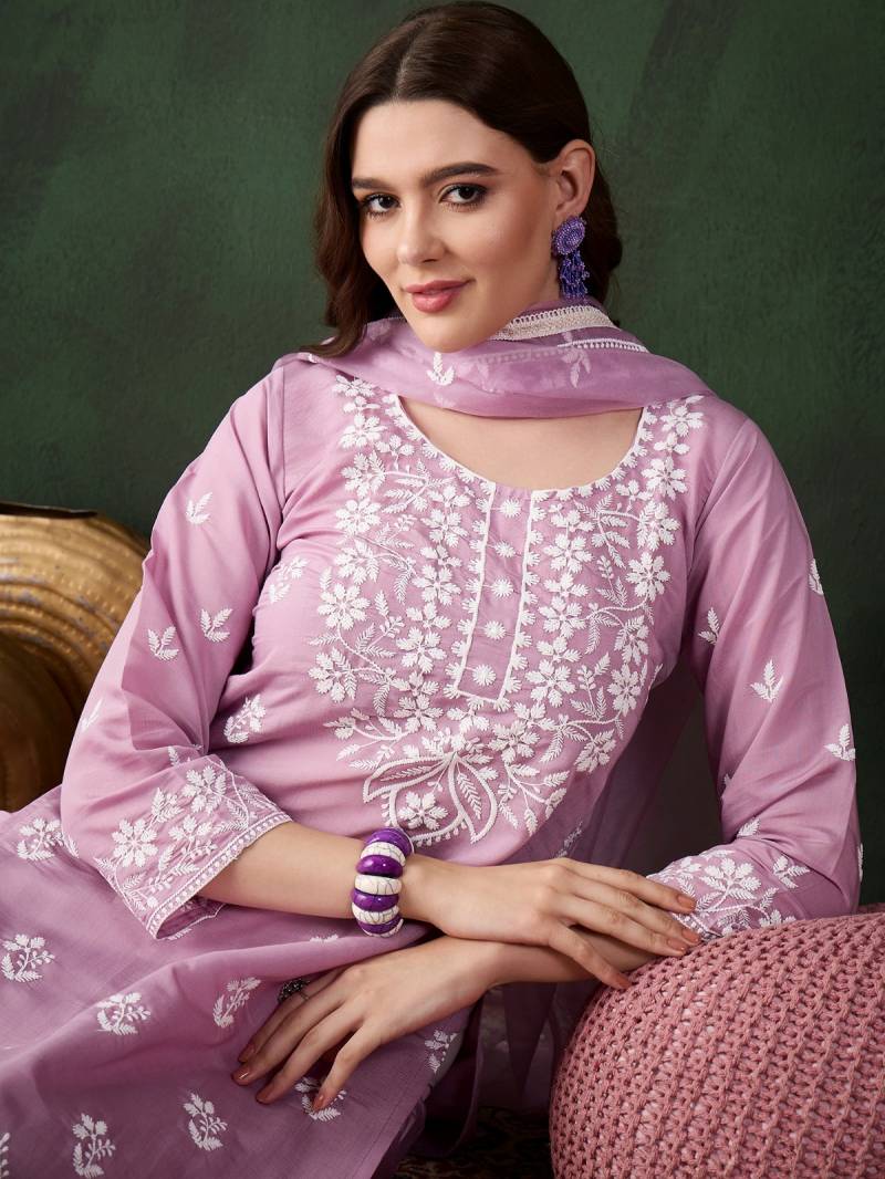 Color Set 8503 Embroidered Kurti Bottom With Dupatta