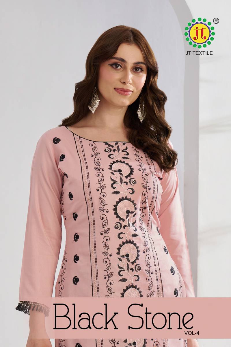 Jt Black Stone Vol 4 Rayon Designer Dress Material Collection
