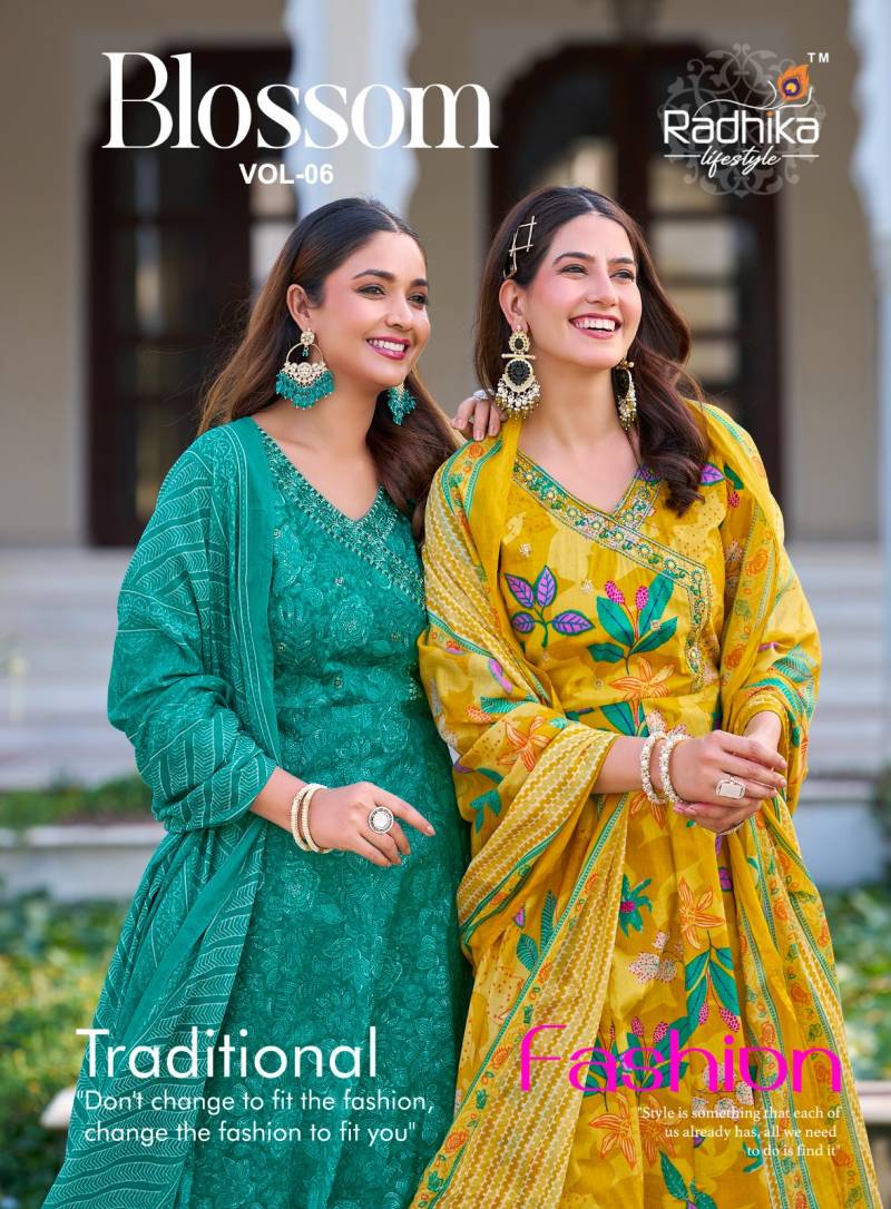 Radhika Blossom Vol 6 Anarkali Kurti Bottom With Dupatta Collection
