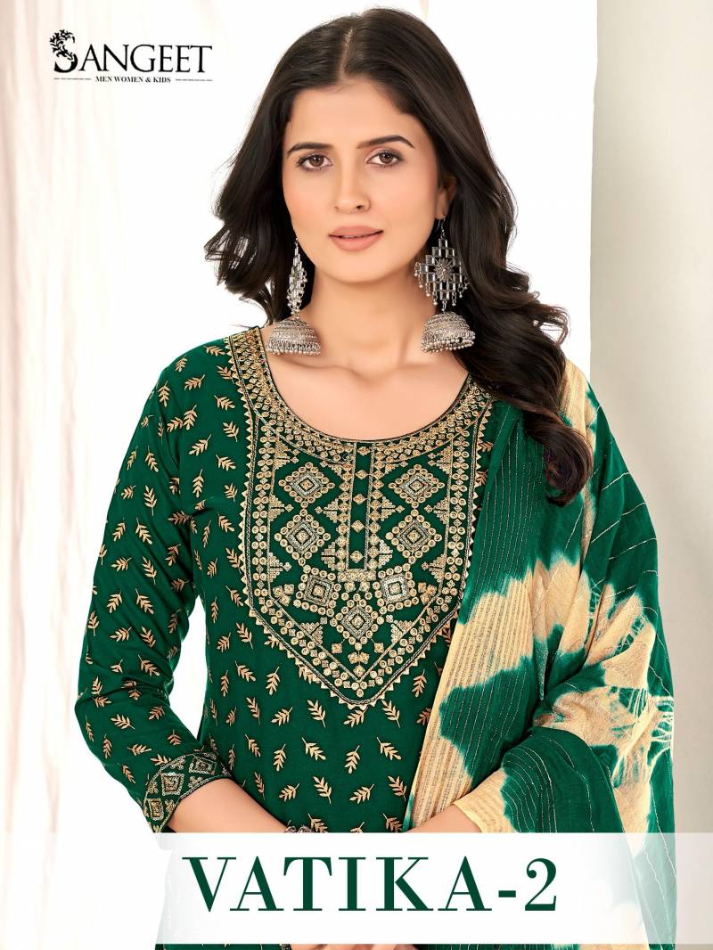 Sangeet Vatika 2 Rayon Gold Printed Kurti Bottom With Dupatta