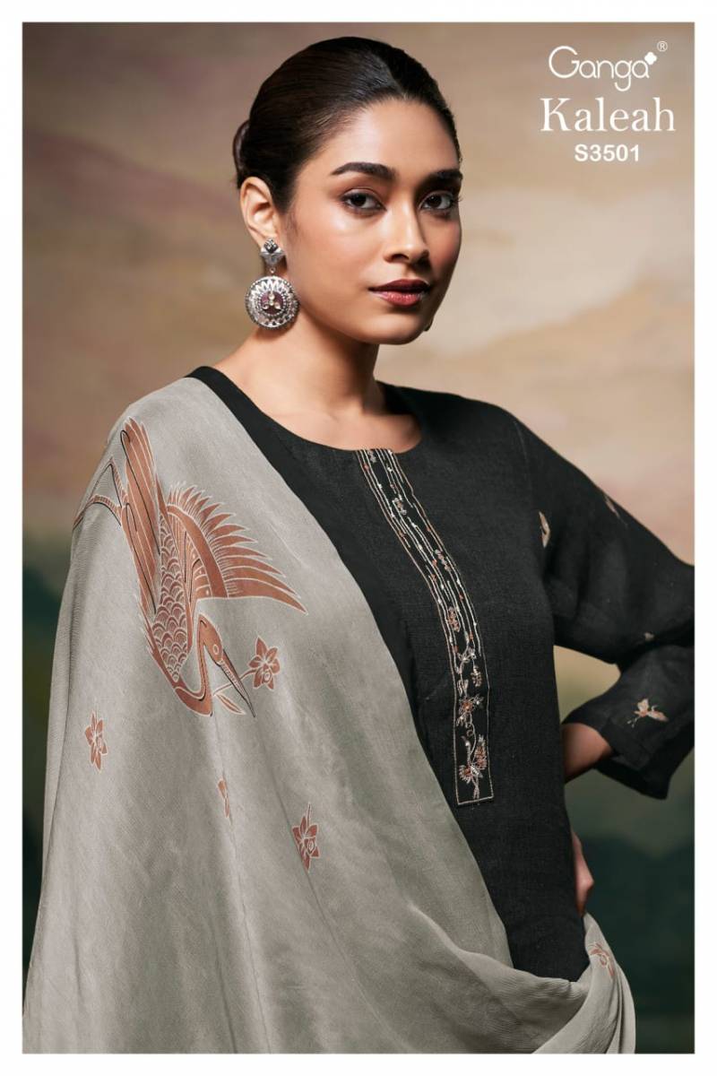 Ganga Kaleah Linen Embroidered Salwar Suit Collection
