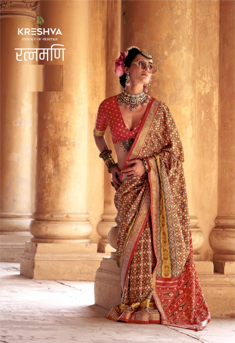 Kreshva Ratnamani Pv Silk Traditional Patola Saree Collection